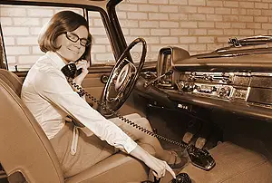 Photo of 1969 car phone user courtesy Ericsson.